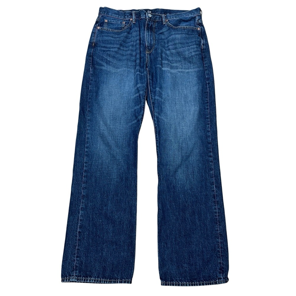 Gap 1969 Relaxed Fit Jeans Mens 36x36 (Fits 38x35) Medium Wash 100% Cotton Denim